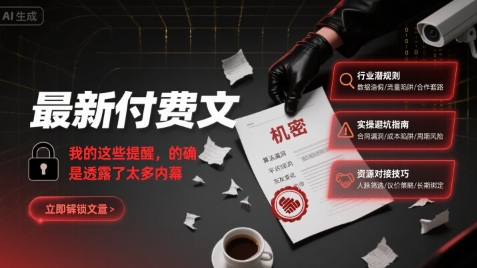 最新付费文：我的这些提醒，的确是透露了太多内幕-顺彩轻创-资源网-最新项目分享网