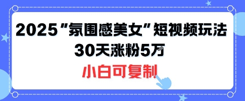 不露脸也能火！2025“氛围感美女”短视频玩法，30天涨粉5W小白可复制-顺彩轻创-资源网-最新项目分享网