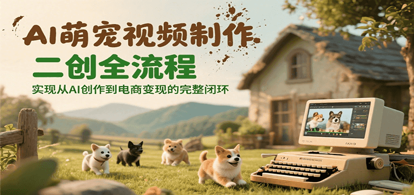 AI萌宠视频制作二创全流程，实现从AI创作到电商变现的完整闭环-顺彩轻创-资源网-最新项目分享网