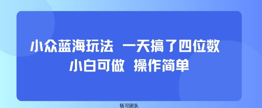 小众蓝海玩法 一天搞了四位数 小白可做 操作简单-顺彩轻创-资源网-最新项目分享网