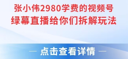 张小伟2980付费额视频号绿幕直播给你们拆解玩法-顺彩轻创-资源网-最新项目分享网
