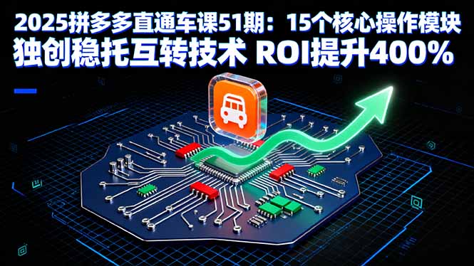 2025拼多多直通车课51期：15个核心操作模块 独创稳托互转技术 ROI提升400%-顺彩轻创-资源网-最新项目分享网