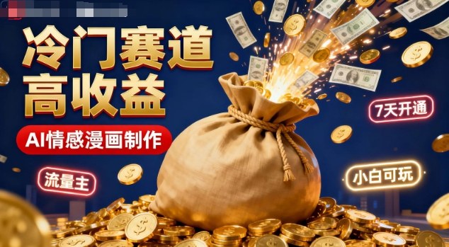 公众号冷门赛道，用AI做情感漫画，7天开通流量主，操作简单，小白可玩-顺彩轻创-资源网-最新项目分享网