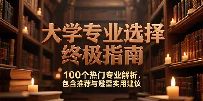付费文：大学专业选择终极指南,100个热门专业解析,包含推荐与避雷实用建议-顺彩轻创-资源网-最新项目分享网