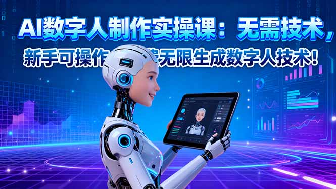 AI数字人制作实操课：无需技术，新手可操作，免费无限生成数字人技术！-顺彩轻创-资源网-最新项目分享网
