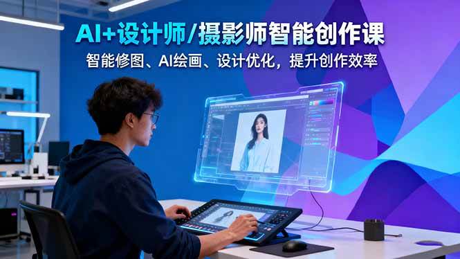 AI+设计师/摄影师智能创作课:智能修图、AI绘画、设计优化,提升创作效率-顺彩轻创-资源网-最新项目分享网