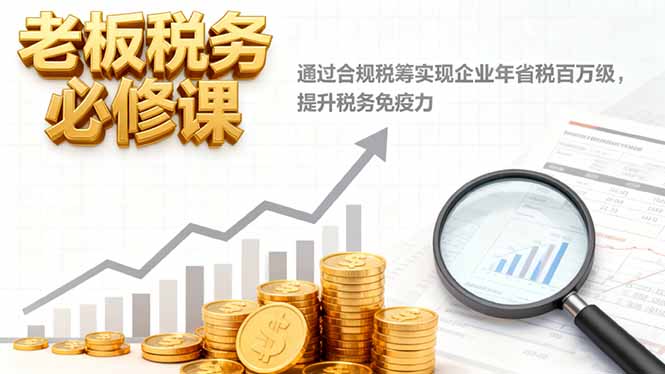 老板税务必修课，通过合规税筹实现企业年省税百万级，提升税务免疫力-顺彩轻创-资源网-最新项目分享网