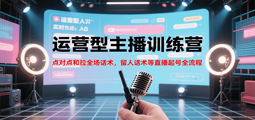 运营型主播训练营，点对点和拉全场话术，留人话术等直播起号全流程(更新8月)-顺彩轻创-资源网-最新项目分享网
