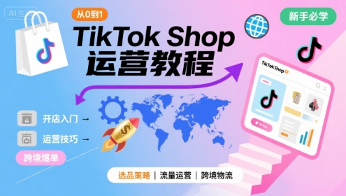 TikTok Shop从0到1运营教程，TikTok跨境电商新手必学课程-顺彩轻创-资源网-最新项目分享网