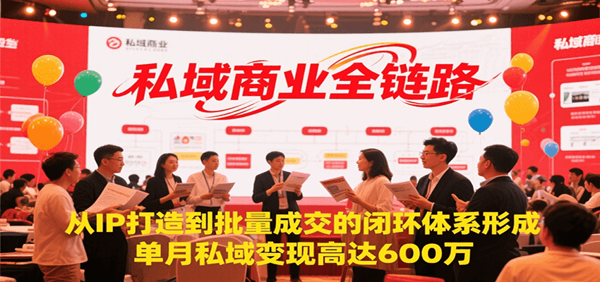 私域商业全链路，从IP打造到批量成交的闭环体系形成，单月私域变现600万-顺彩轻创-资源网-最新项目分享网