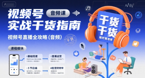 视频号实战干货指南，视频号直播全攻略(音频)-顺彩轻创-资源网-最新项目分享网