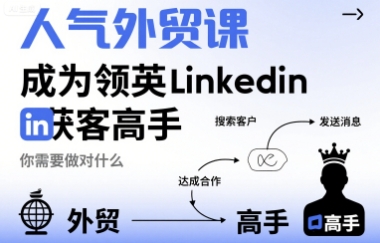 人气外贸课-成为领英Linkedin获客高手，你需要做对什么-顺彩轻创-资源网-最新项目分享网