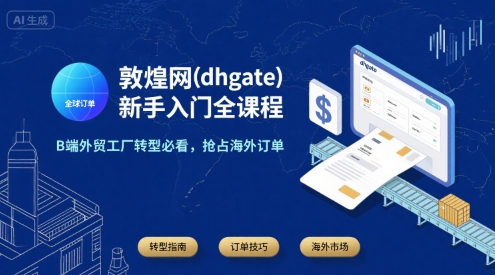 敦煌网(dhgate)新手入门全课程，B端外贸工厂转型必看，抢占海外订单-顺彩轻创-资源网-最新项目分享网