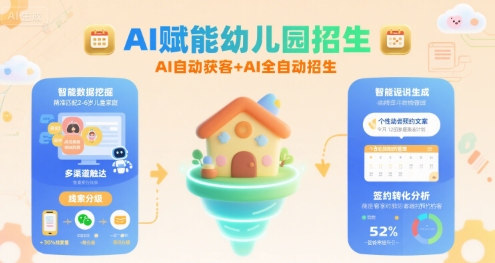 AI赋能幼儿园招生，AI自动获客+AI全自动招生-顺彩轻创-资源网-最新项目分享网