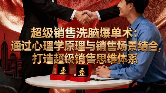超级销售洗脑爆单术：通过心理学原理与销售场景结合,打造超级销售思维体系-顺彩轻创-资源网-最新项目分享网