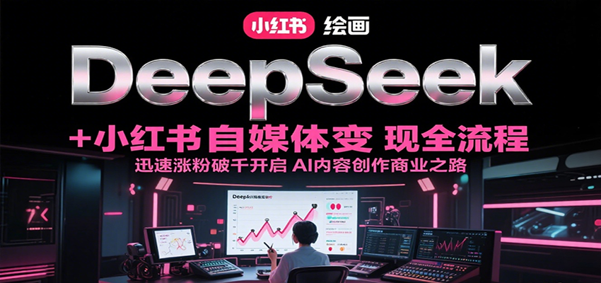 DeepSeek绘画+小红书自媒体变现全流程，迅速涨粉破千开启AI内容创作商业之路-顺彩轻创-资源网-最新项目分享网