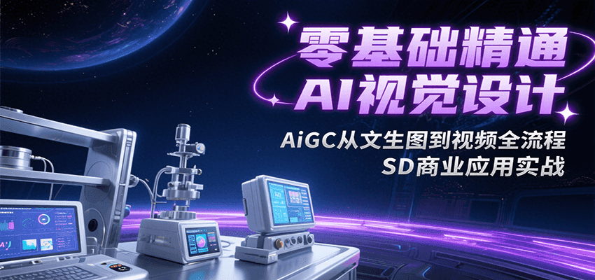 零基础精通AI视觉设计，AiGC从文生图到视频全流程，SD商业应用实战-顺彩轻创-资源网-最新项目分享网