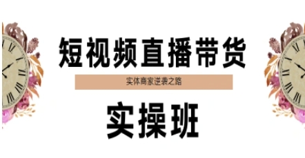 短视频直播带货实操班，实体商家逆袭之路-顺彩轻创-资源网-最新项目分享网