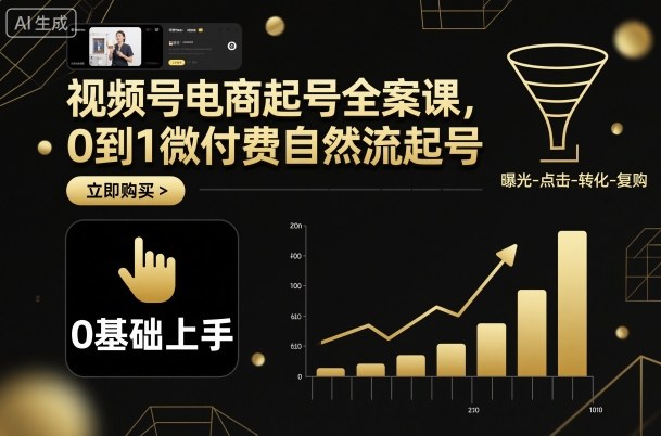 视频号电商起号全案课，0到1微付费自然流起号-顺彩轻创-资源网-最新项目分享网
