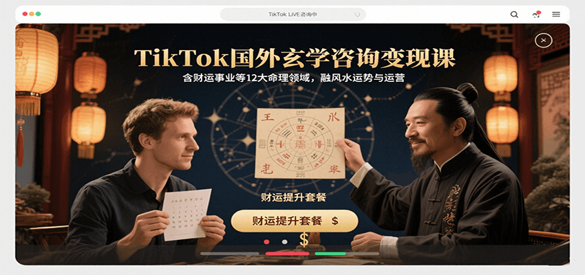 TikTok国外玄学咨询变现课，含财运事业等12大命理领域，融风水运势与运营-顺彩轻创-资源网-最新项目分享网