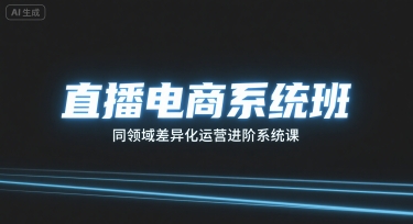 直播电商系统班，同领域差异化运营进阶系统课-顺彩轻创-资源网-最新项目分享网