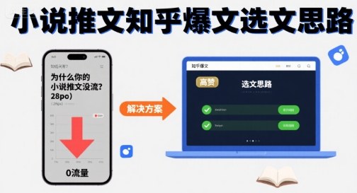 为什么你的小说推文没流量？小说推文知乎爆文选文思路-顺彩轻创-资源网-最新项目分享网
