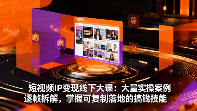短视频IP变现线下大课:大量实操案例逐帧拆解,掌握可复制落地的搞钱技能-顺彩轻创-资源网-最新项目分享网