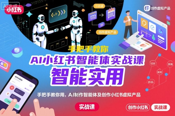 AI小红书智能体实战课，手把手教你用AI制作智能体及创作小红书虚拟产品，提效+内容商业化(更新)-顺彩轻创-资源网-最新项目分享网