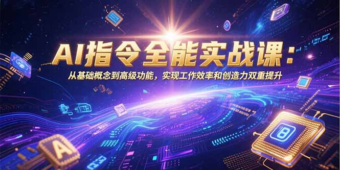 AI指令全能实战课：从基础概念到高级功能，实现工作效率和创造力双重提升-顺彩轻创-资源网-最新项目分享网