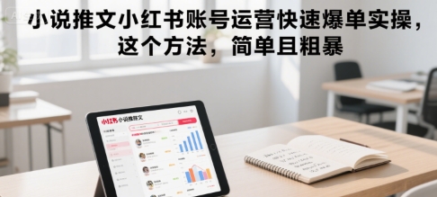 小说推文小红书账号运营快速爆单实操，这个方法，简单且粗暴-顺彩轻创-资源网-最新项目分享网
