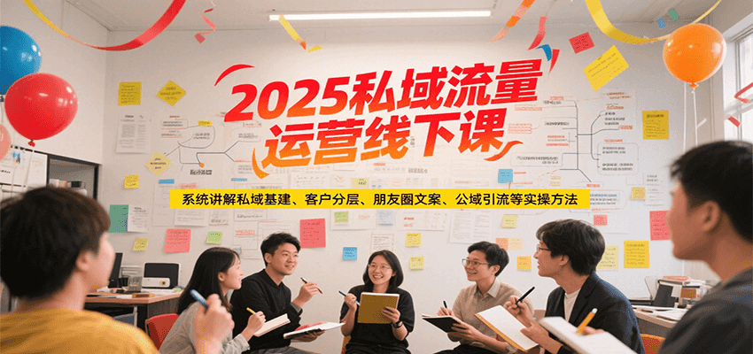 2025私域流量运营线下课，系统讲解私域基建/客户分层/朋友圈文案/公域引流等实操方法-顺彩轻创-资源网-最新项目分享网