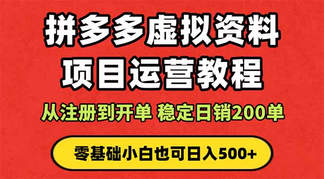 拼多多开店运营课程： 蓝海变现玩法，轻松实现睡后收入 零基础小白也可…-顺彩轻创-资源网-最新项目分享网