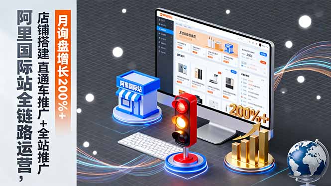 阿里国际站全链路运营，店铺搭建+直通车推广+全站推广，月询盘增长200%+-顺彩轻创-资源网-最新项目分享网