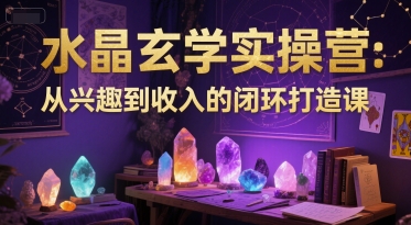 水晶玄学实操营：从兴趣到收入的闭环打造课-顺彩轻创-资源网-最新项目分享网