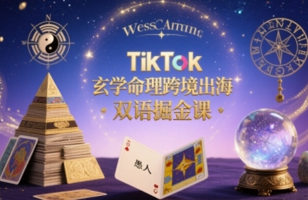TikTok玄学命理跨境出海双语掘金课，手把手教你用命理知识精准直击海外用户痛点-顺彩轻创-资源网-最新项目分享网