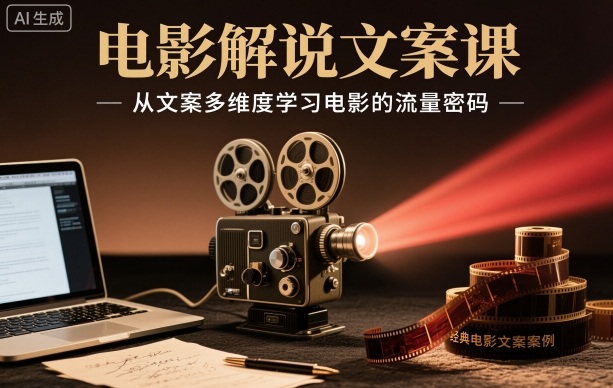 电影解说文案课，从文案多维度学习电影的流量密码-顺彩轻创-资源网-最新项目分享网