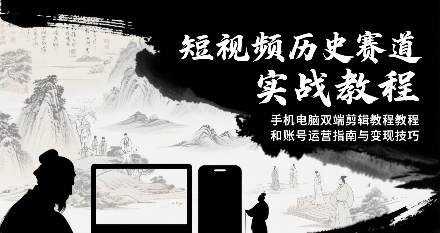 短视频历史赛道实战教程，手机电脑双端剪辑教程和账号运营指南与变现技巧-顺彩轻创-资源网-最新项目分享网