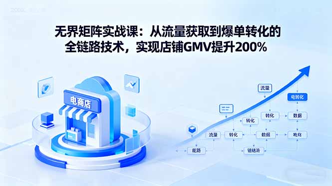无界矩阵实战课：从流量获取到爆单转化的全链路技术，实现店铺GMV提升200%-顺彩轻创-资源网-最新项目分享网