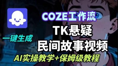 Coze扣子工作流一键生成TK悬疑民间故事视频，AI实操教学+保姆级教程-顺彩轻创-资源网-最新项目分享网