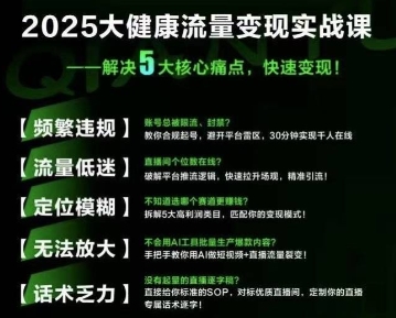 大健康流量全域新增长8.0，三月底线下课视频，大健康万亿蓝海，从类目突围到模式迭代-顺彩轻创-资源网-最新项目分享网