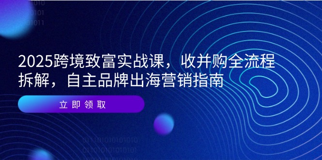 2025跨境致富实战课，收并购全流程拆解，自主品牌出海营销指南-顺彩轻创-资源网-最新项目分享网