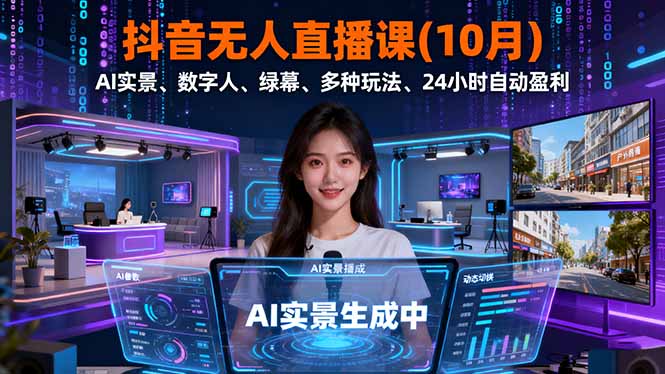 抖音无人直播课(10月-顺彩轻创-资源网-最新项目分享网