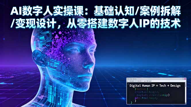 AI数字人实操课：基础认知/案例拆解/变现设计，从零搭建数字人IP的技术-顺彩轻创-资源网-最新项目分享网