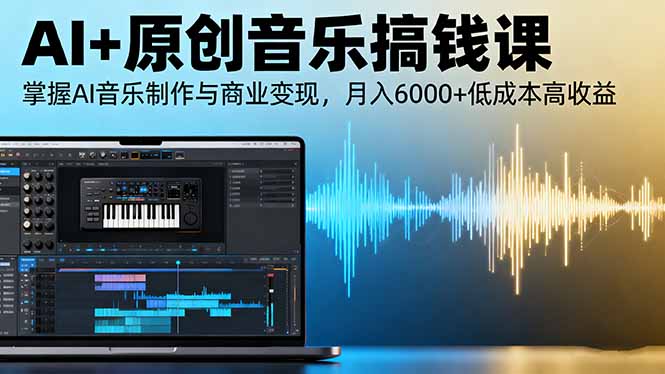 AI+原创音乐搞钱课：掌握AI音乐制作与商业变现，月入6000+低成本高收益-顺彩轻创-资源网-最新项目分享网