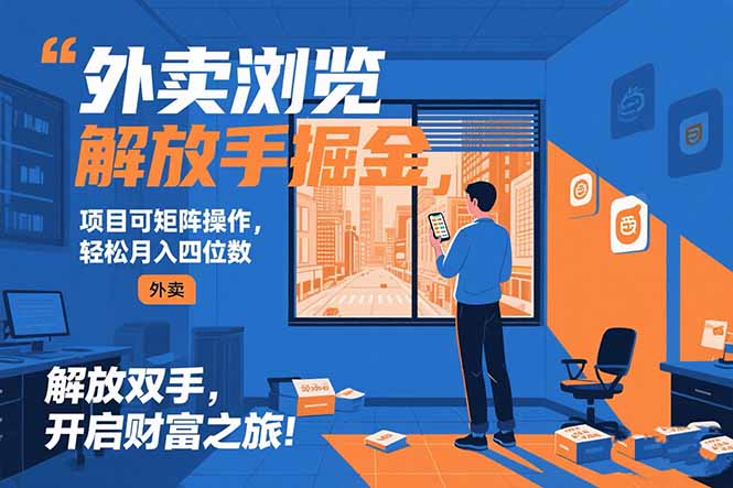外卖浏览掘金项目 可矩阵操作 轻松日入500+-顺彩轻创-资源网-最新项目分享网