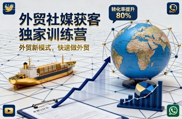 外贸社媒获客独家训练营，外贸新模式，快速做外贸-顺彩轻创-资源网-最新项目分享网