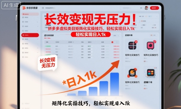 长效变现无压力！拼多多虚拟类目矩阵化实操技巧，轻松实现日入1k【揭秘】-顺彩轻创-资源网-最新项目分享网