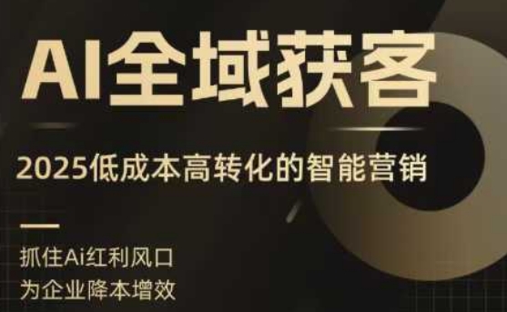 AI全域获客实训营，2025低成本高转化的智能营销，精准找客，高效营销-顺彩轻创-资源网-最新项目分享网