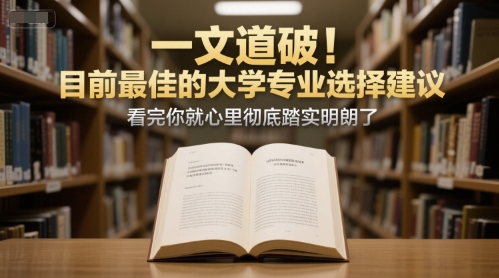 付费文章：一文道破！目前最佳的大学专业选择建议，看完你就心里彻底踏实明朗了-顺彩轻创-资源网-最新项目分享网