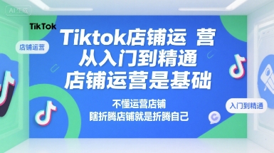 Tiktok店铺运营从入门到精通，店铺运营是基础，不懂运营店铺，瞎折腾店铺就是折腾自己-顺彩轻创-资源网-最新项目分享网